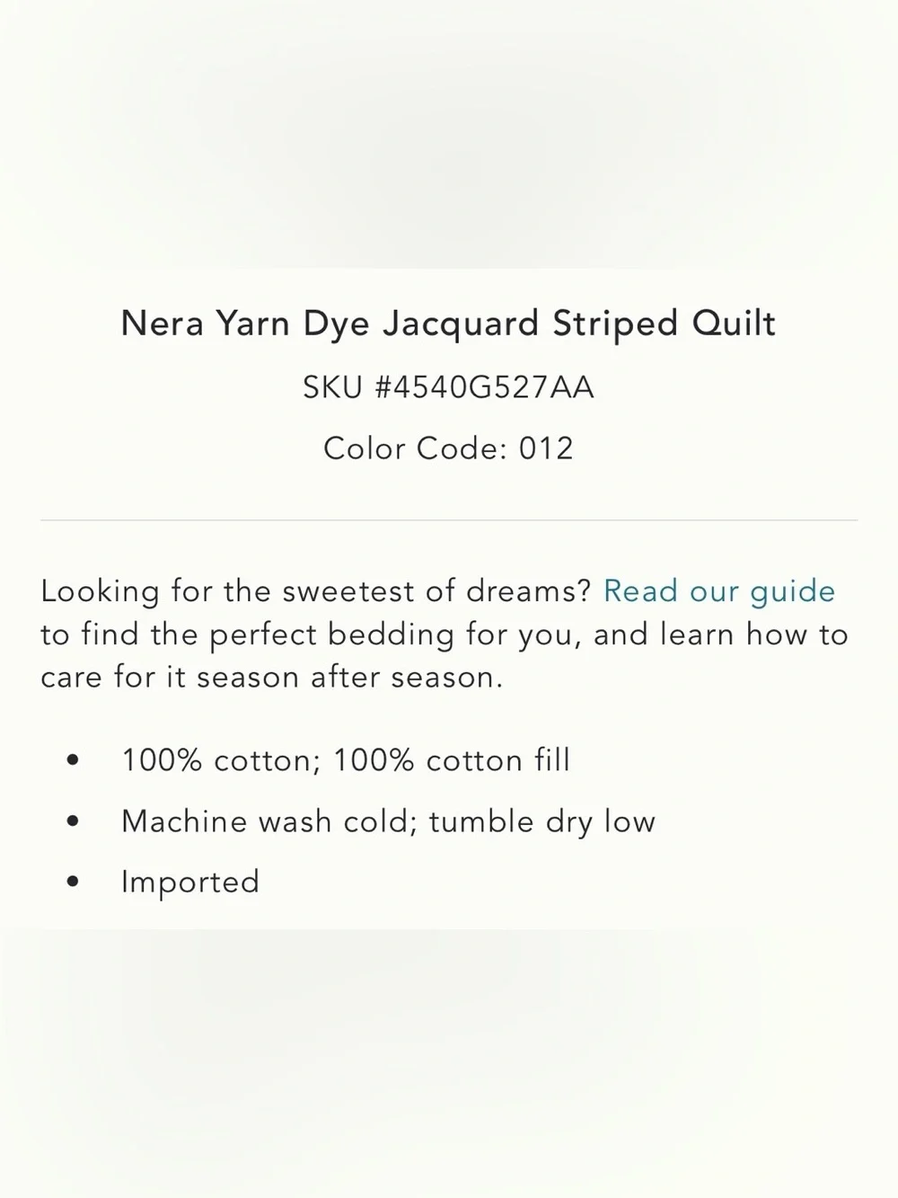 Anthropologie Nera Yarn Dye Jacquard Striped Quilt Size King NWT